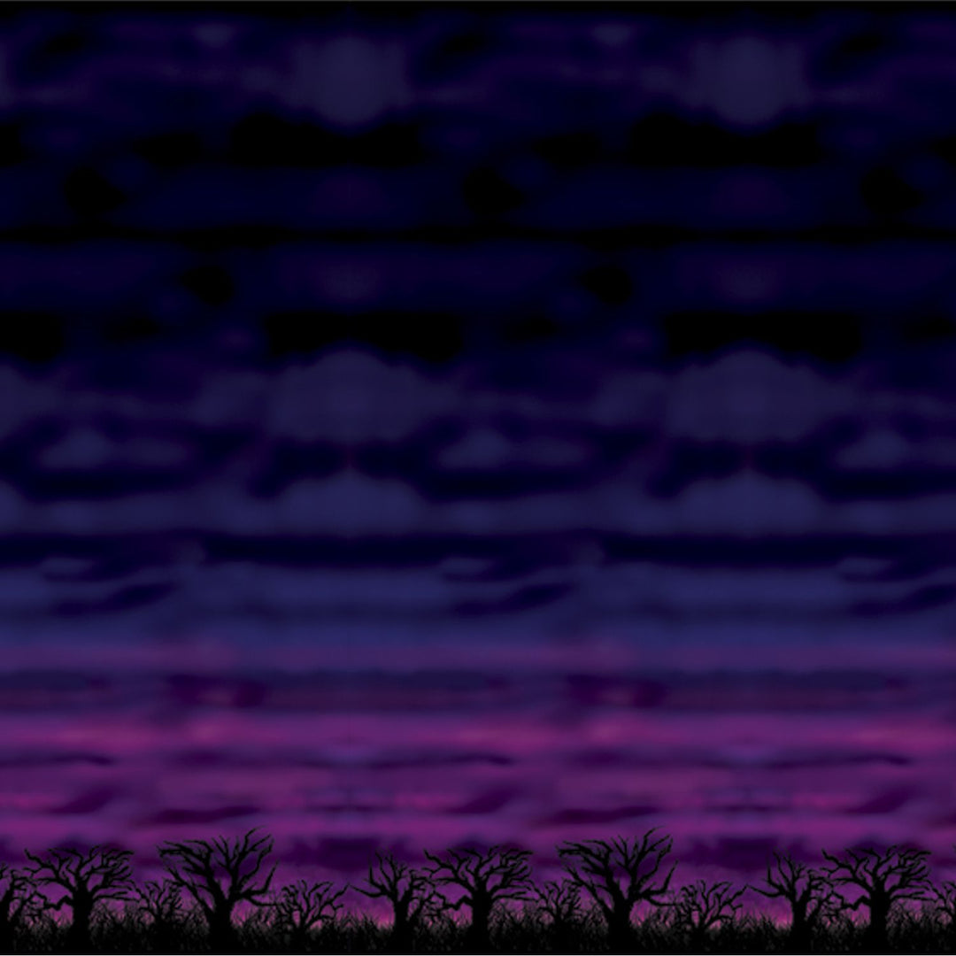 Spooky Sky Backdrop 4' x 30' Plastic