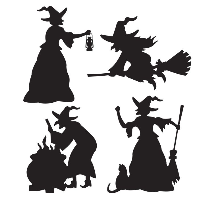 Beistle Vintage Halloween - Witch Silhouette Cutouts – Caufield's Novelty
