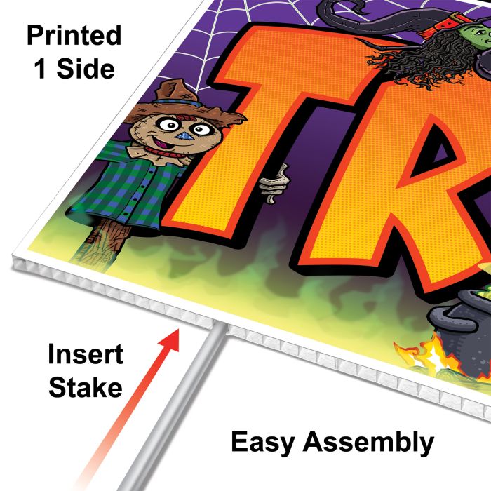 Plastic Jumbo Trick Or Treat Yard Sign