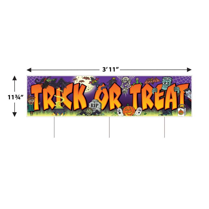Plastic Jumbo Trick Or Treat Yard Sign