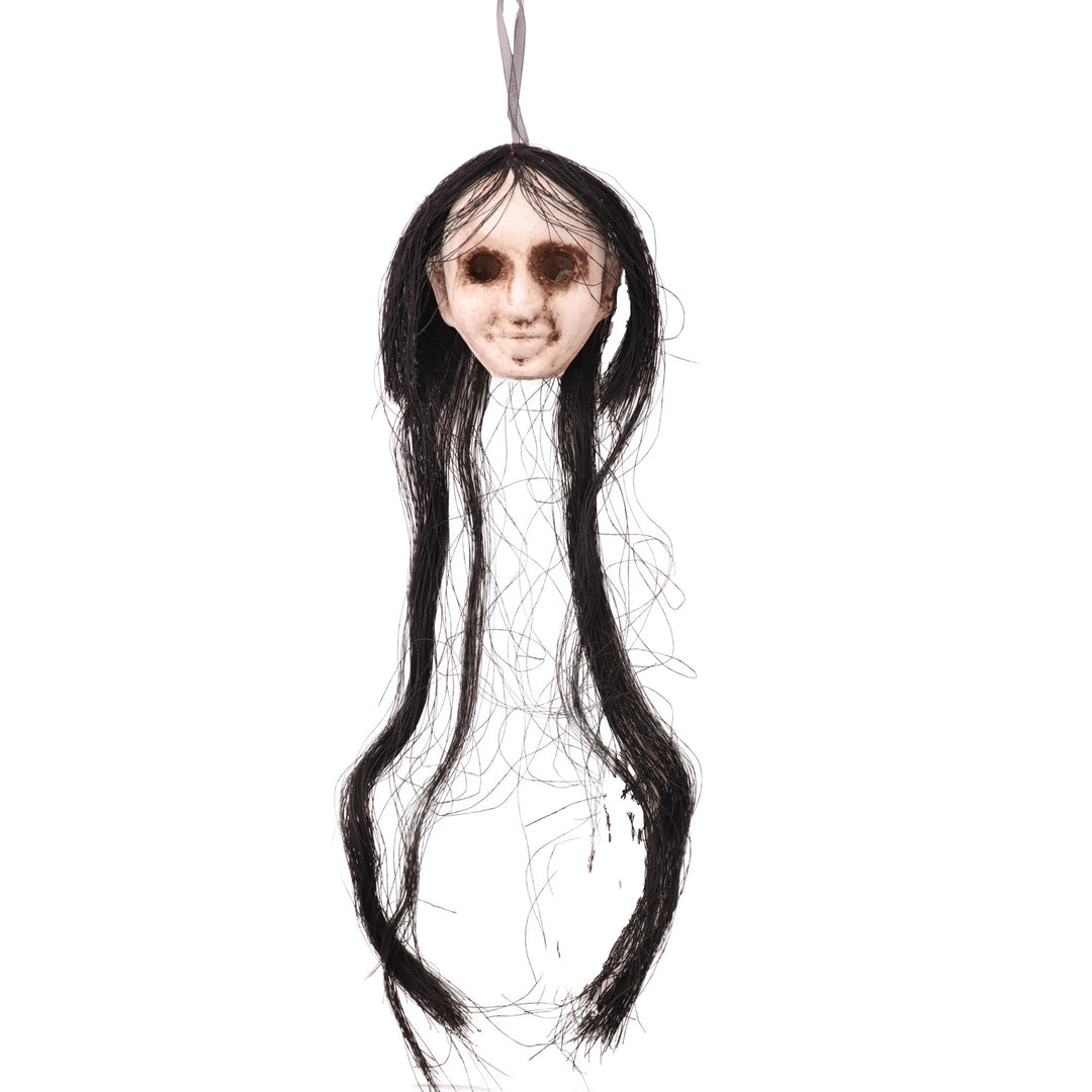Cemetery Ghost Head with String Hair Prop