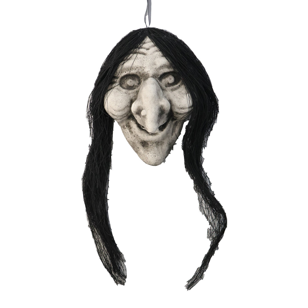 Witch Head with String Hair Prop