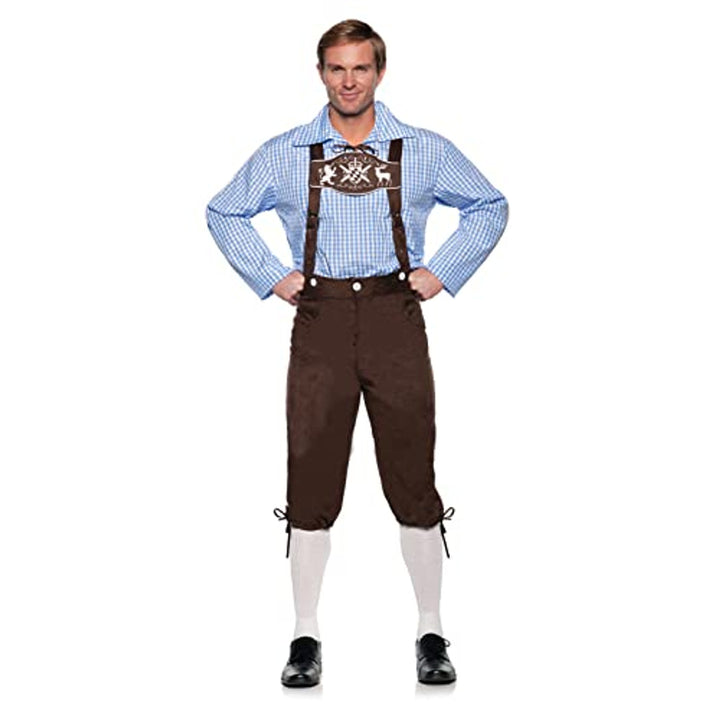 Deluxe Lederhosen Costume - Adult - Brown