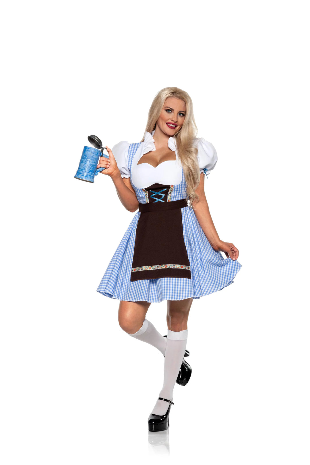 Oktoberfest Beer Maiden Adult Costume - Blue