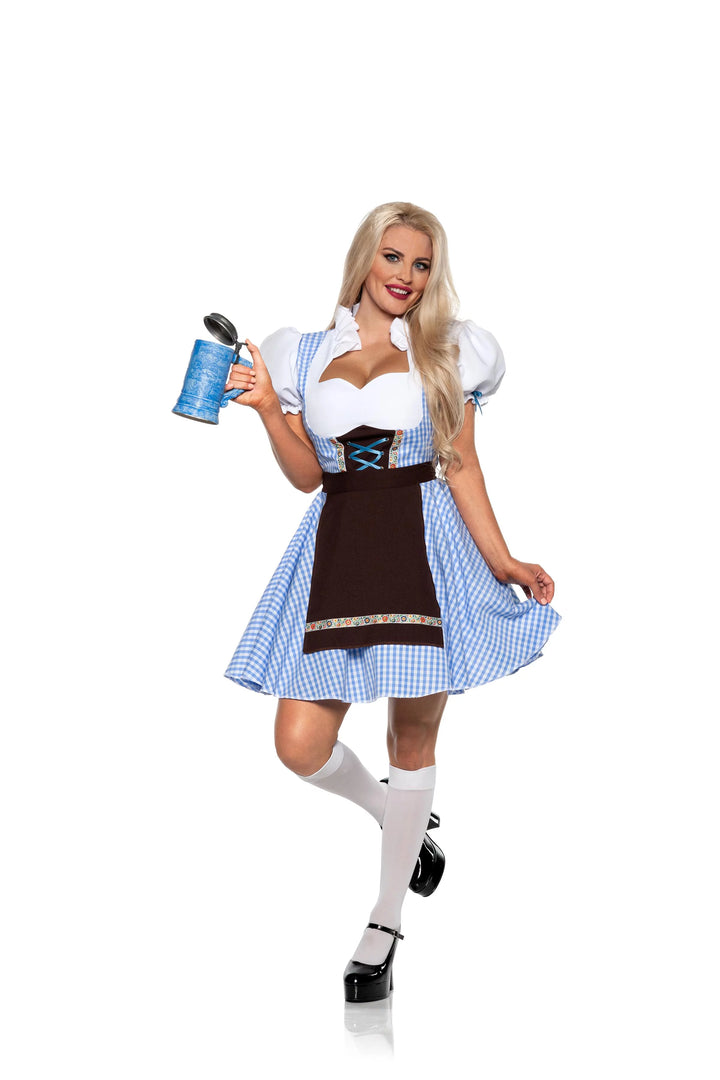 Oktoberfest Beer Maiden Adult Costume - Blue