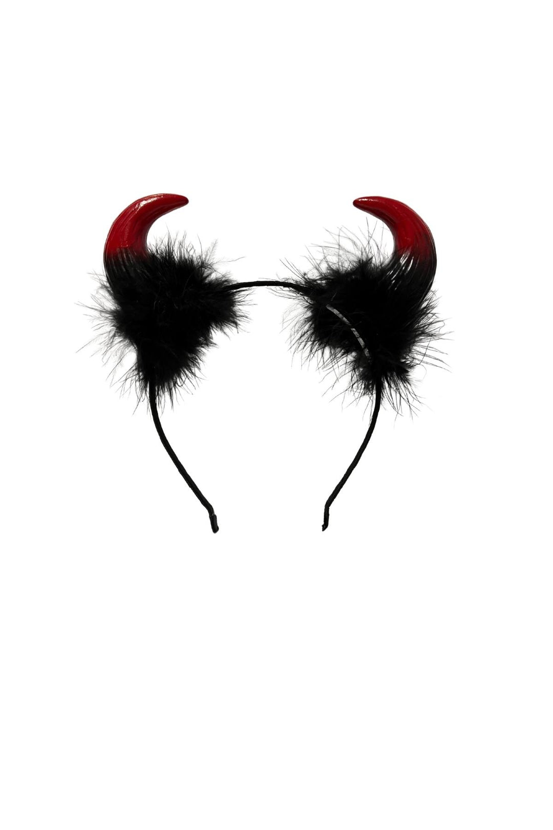 Daring Devil Horns on Headband w/Marabou