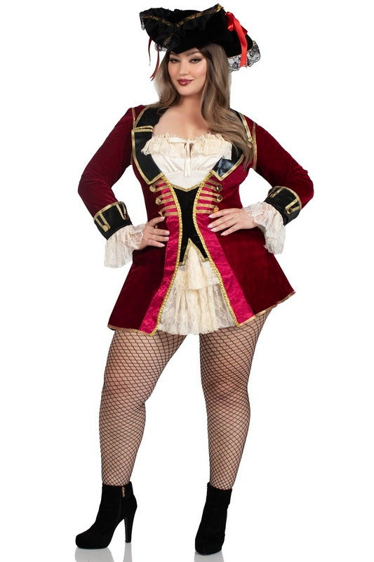 Captivating Pirate Captain Costume - Adult Plus
