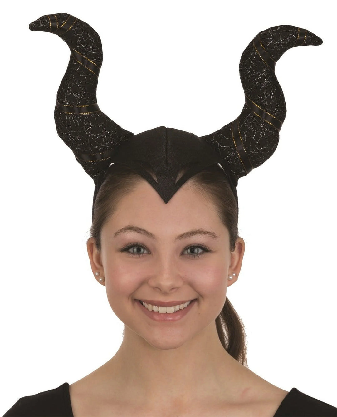Evil Queen Horns on Headband with Silver Details