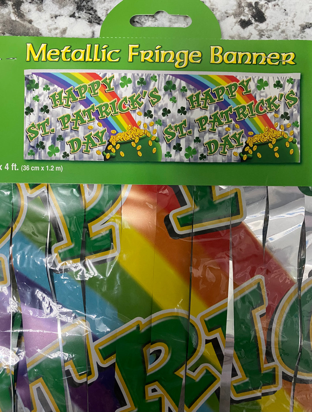 Metallic Happy St. Patrick's Day Fringe Banner