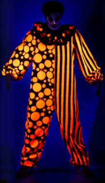 Blacklight Reactive Nightlight Clown Adult Costume