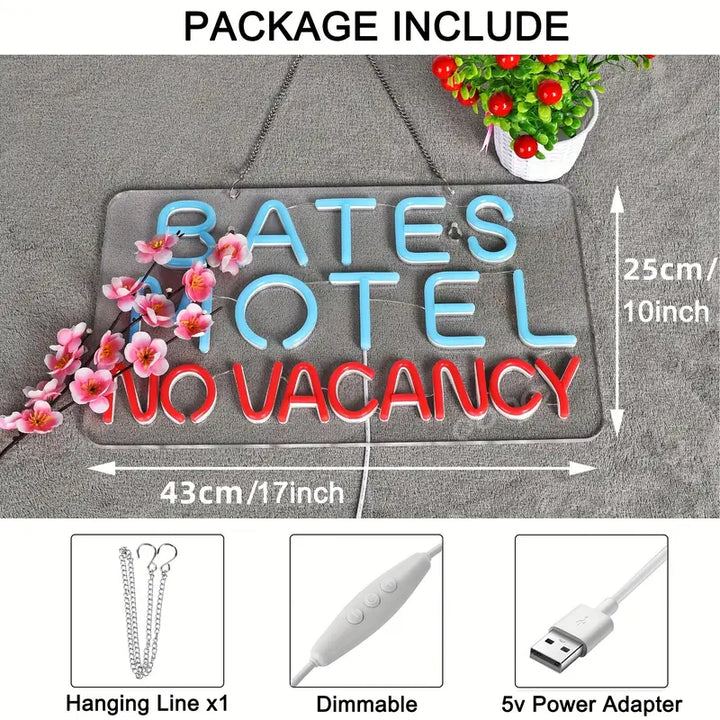 Bates Motel - No Vacancy - LED Neon Sign