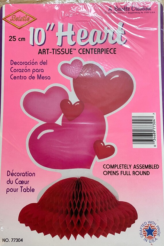 10" Heart Art-Tissue Centerpiece