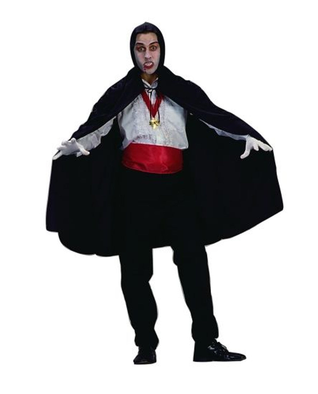 45" Black Hooded Cape