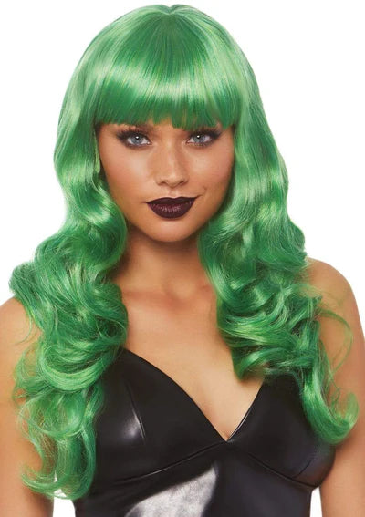 Misfit Long Wavy Bang Wig - Green