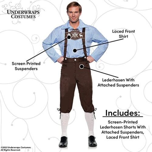 Deluxe Lederhosen Costume - Adult - Brown