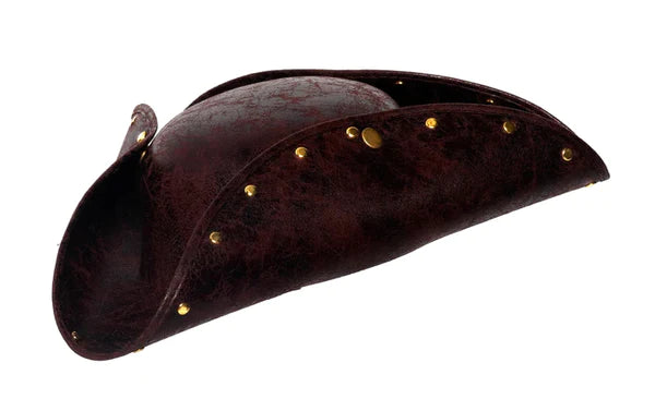 Studded Tri Corner Hat Faux Leather
