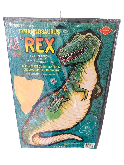 18" Tyrannosaurus Rex Table & Hanging Decor with Art-Tissue Legs