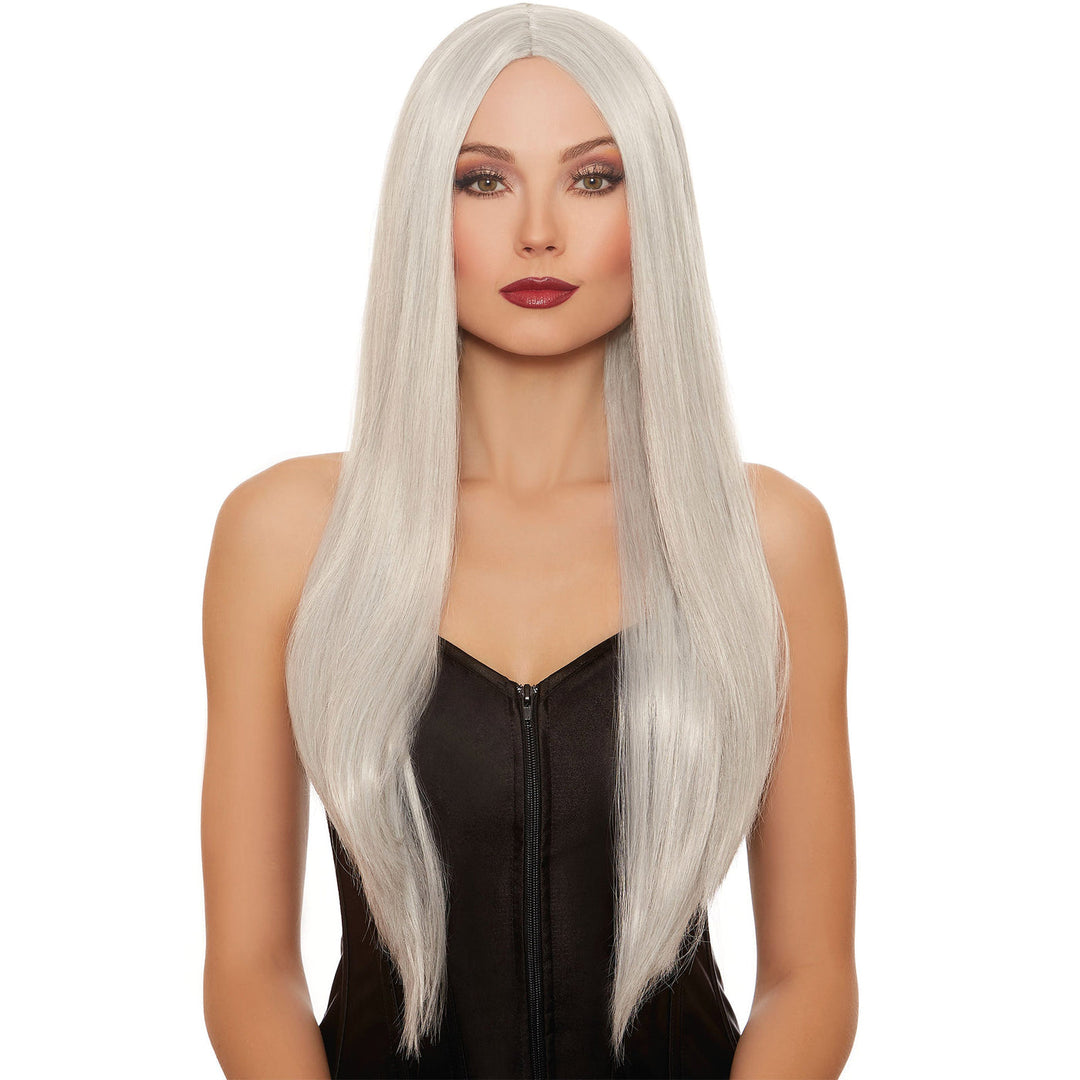 Extra-Long Straight Grey Wig