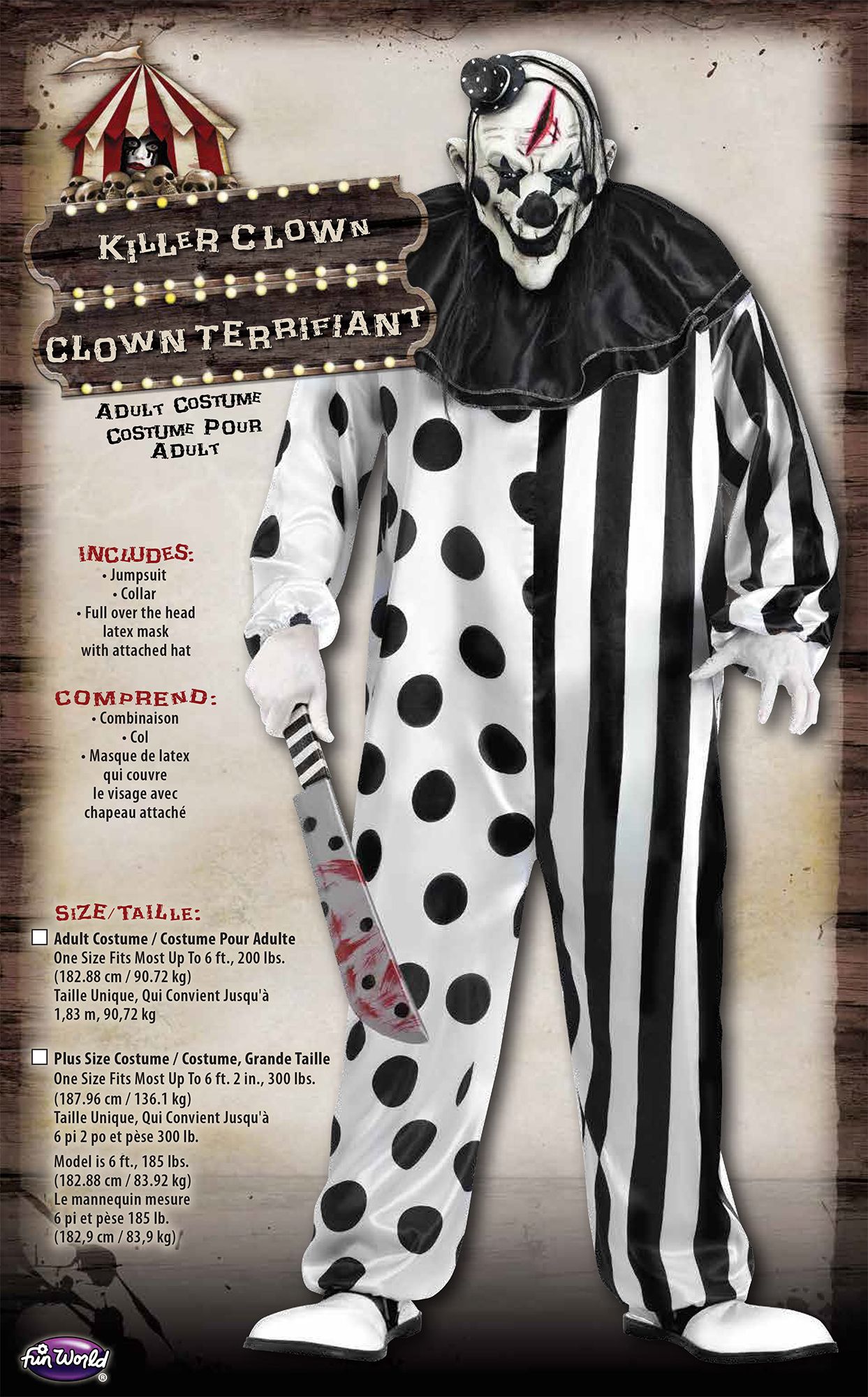 Plus Size Killer Clown Costume