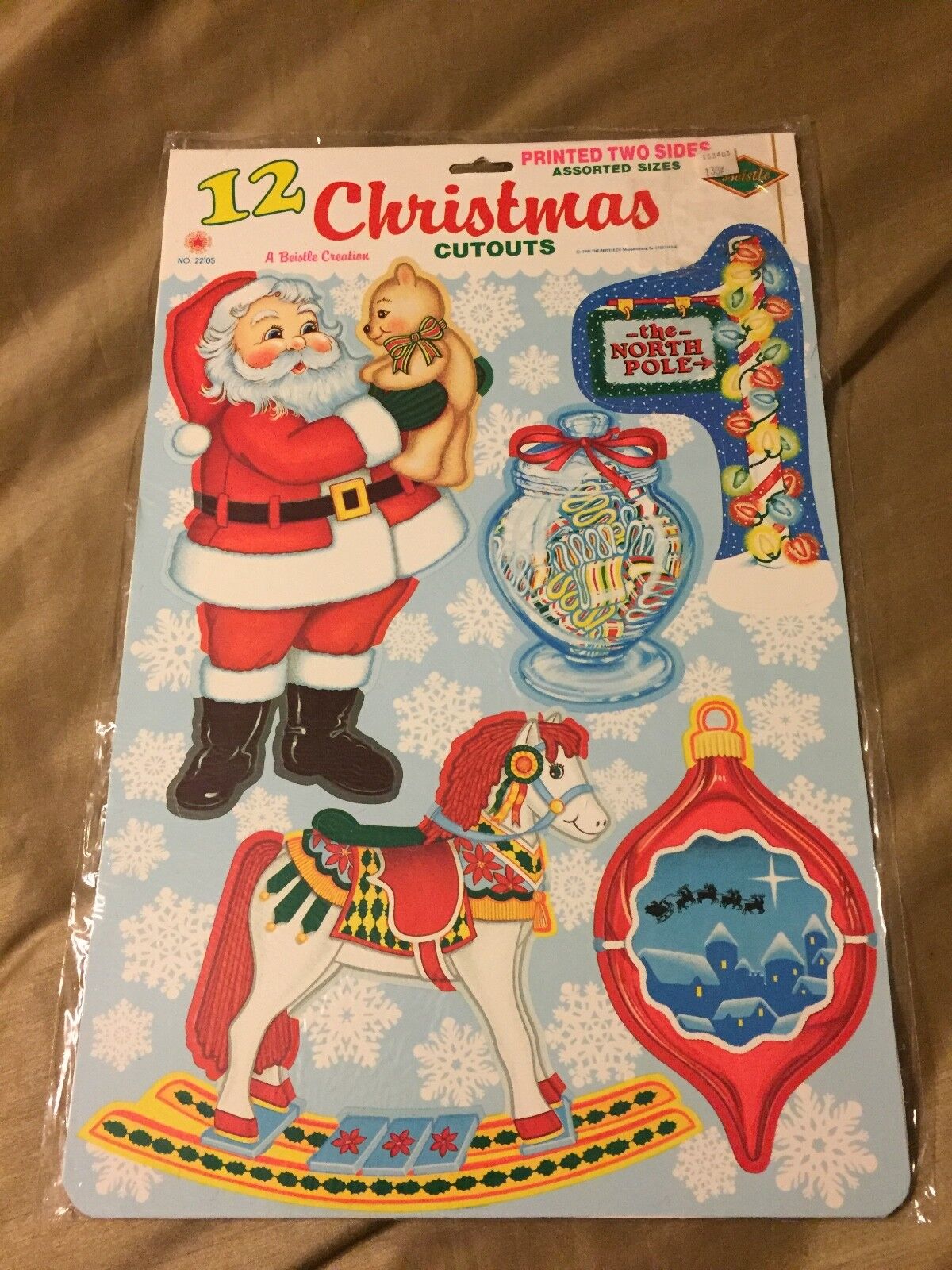 12 pc. Vintage Beistle Christmas Cutouts (1991)