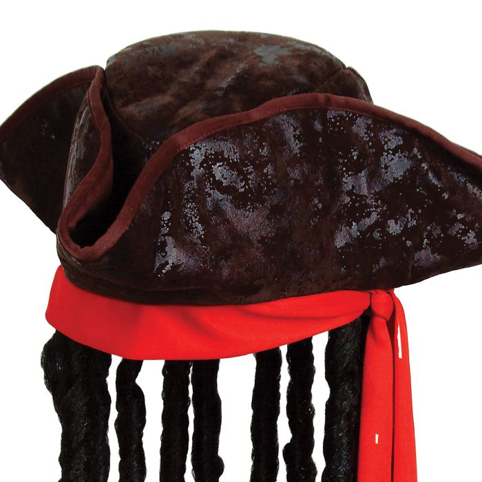 Caribbean Pirate Hat with Dreads