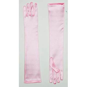 Long Satin Gloves- Pink