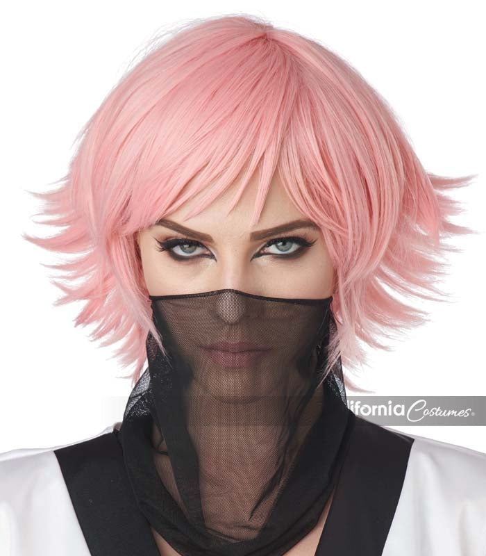 Rose Pink Feathered Cosplay Wig