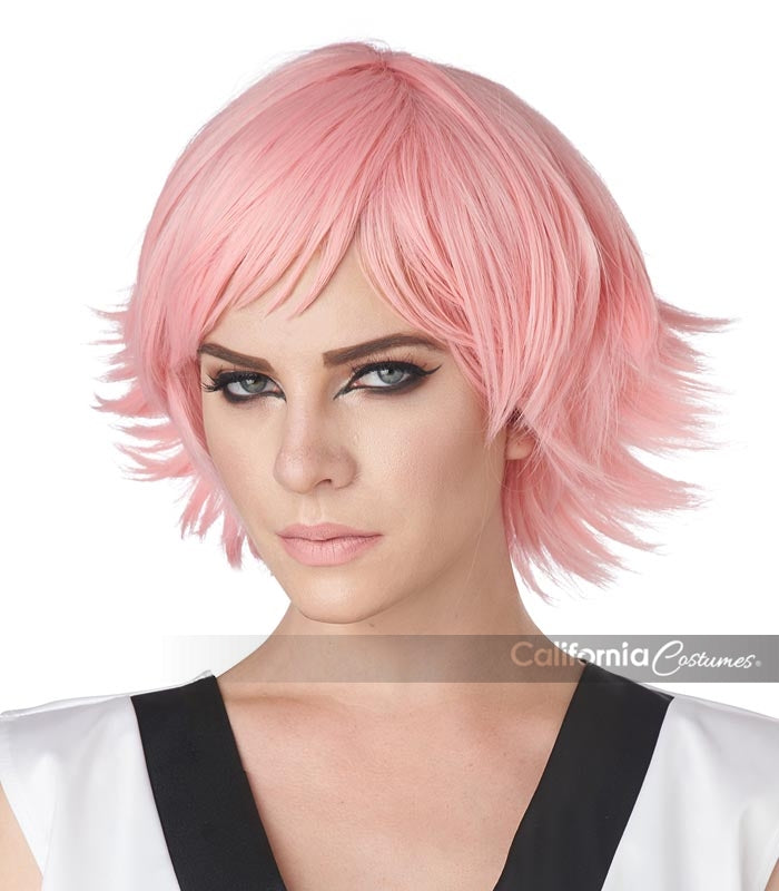 Rose Pink Feathered Cosplay Wig