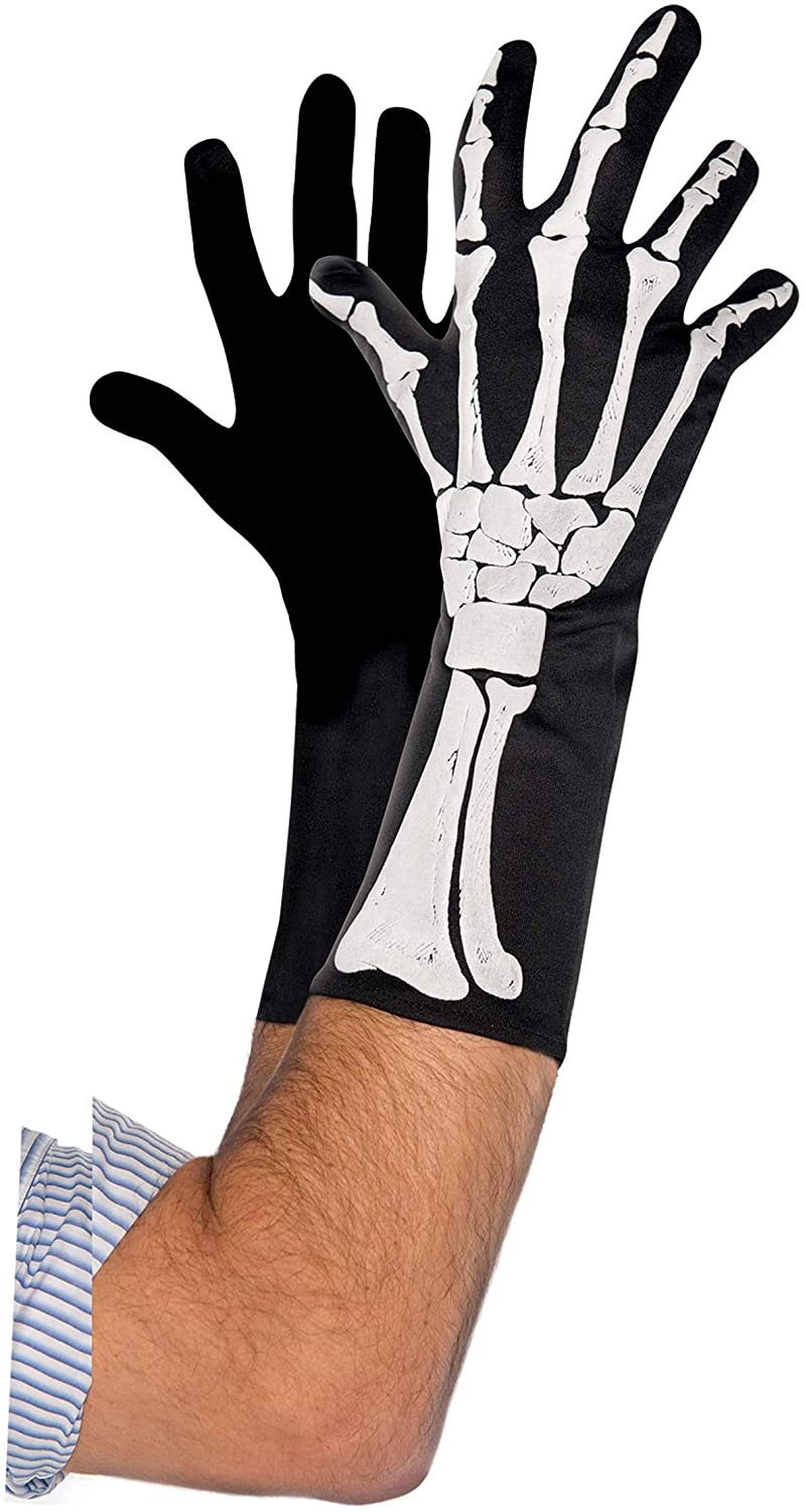 Black And Bone Skeleton Gloves