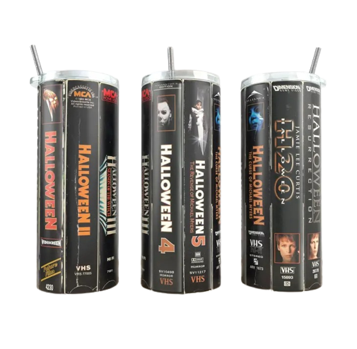 HALLOWEEN VHS Spine Tumbler