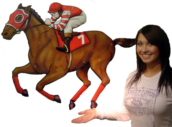 A Day at the Races Jointed Jumbo Horse and Jockey Cutout