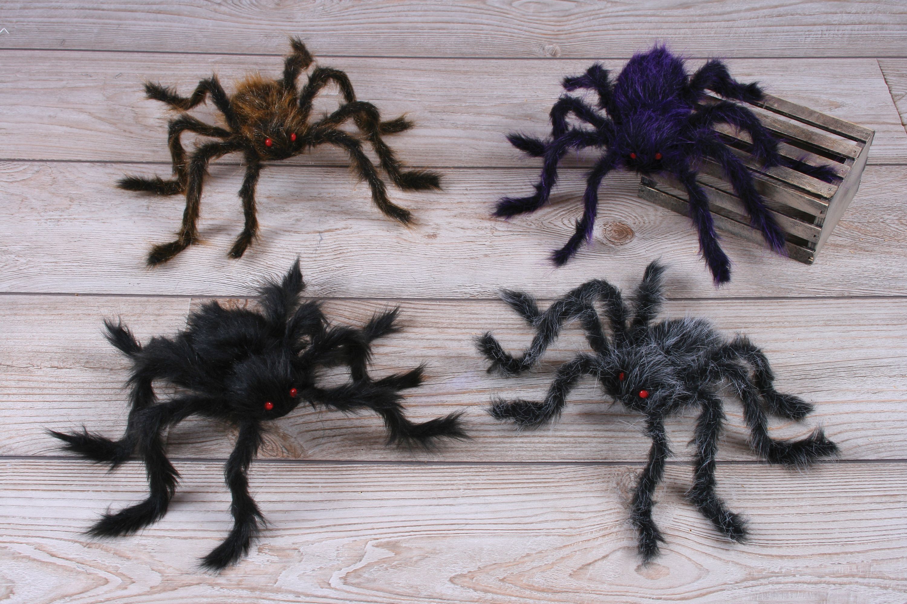 30" Black Hairy Spider