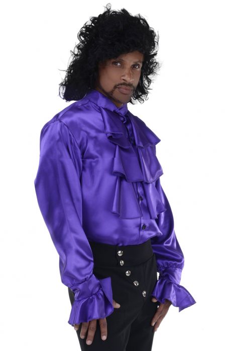 Pop Star Purple Ruffled Costume Shirt - Adult