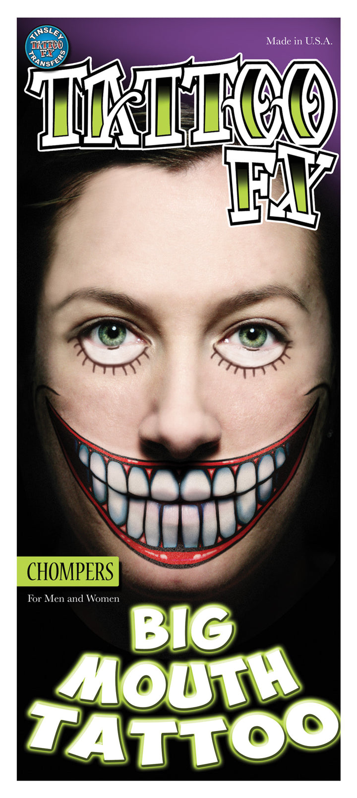 Tinsley Transfers - Chompers Big Mouth Temporary Tattoo