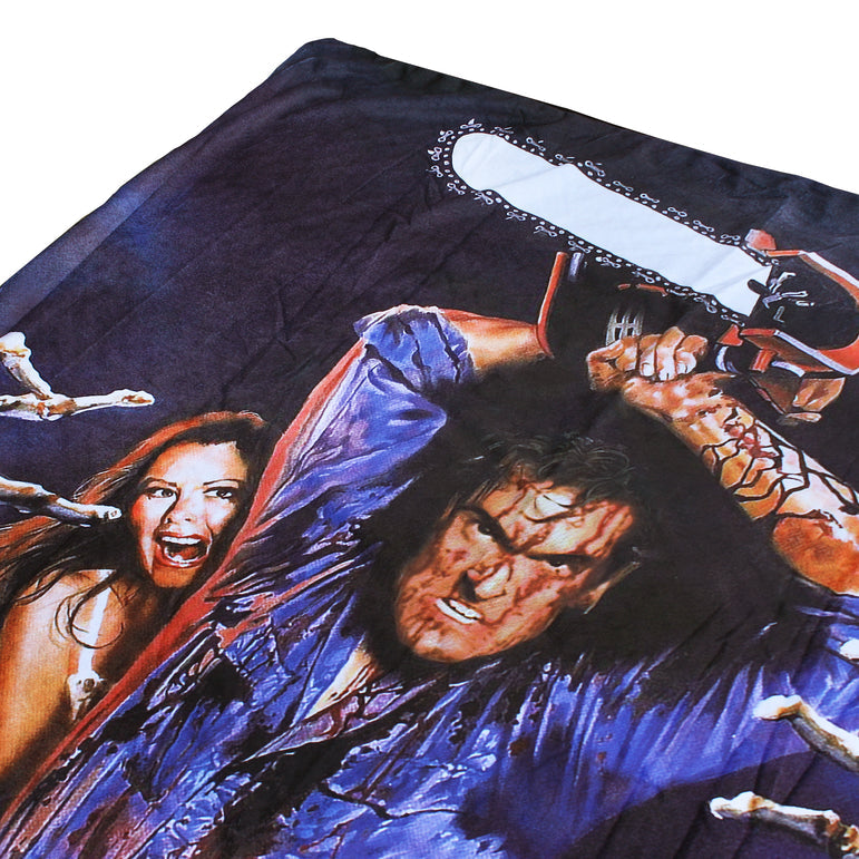 Evil Dead Ash Chainsaw Throw Blanket