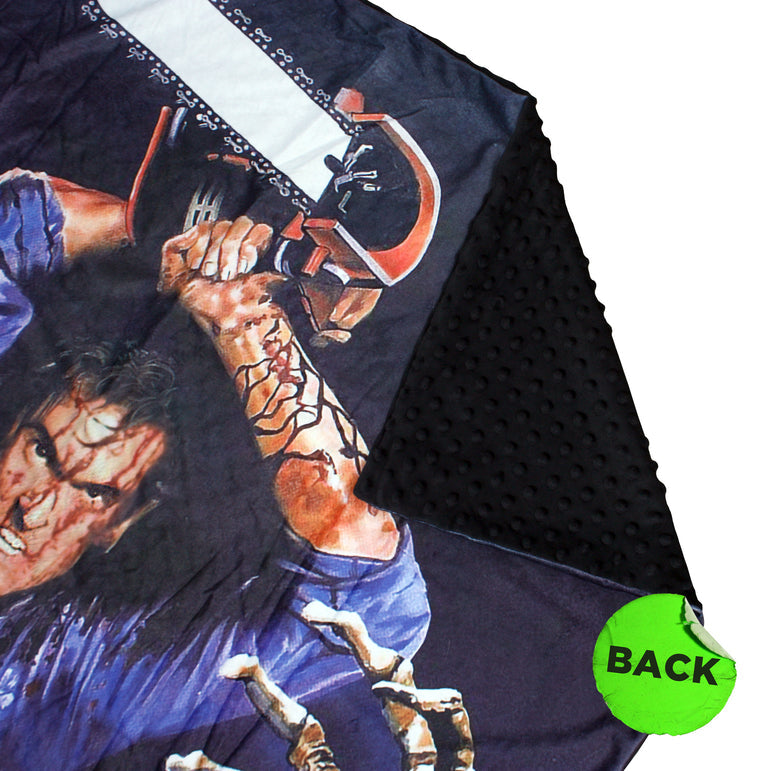 Evil Dead Ash Chainsaw Throw Blanket