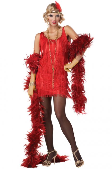 Fashion Flapper Adult Costume - Red Caufield's Novelty Fashion Flapper Adult Costume - Red Caufield's Novelty