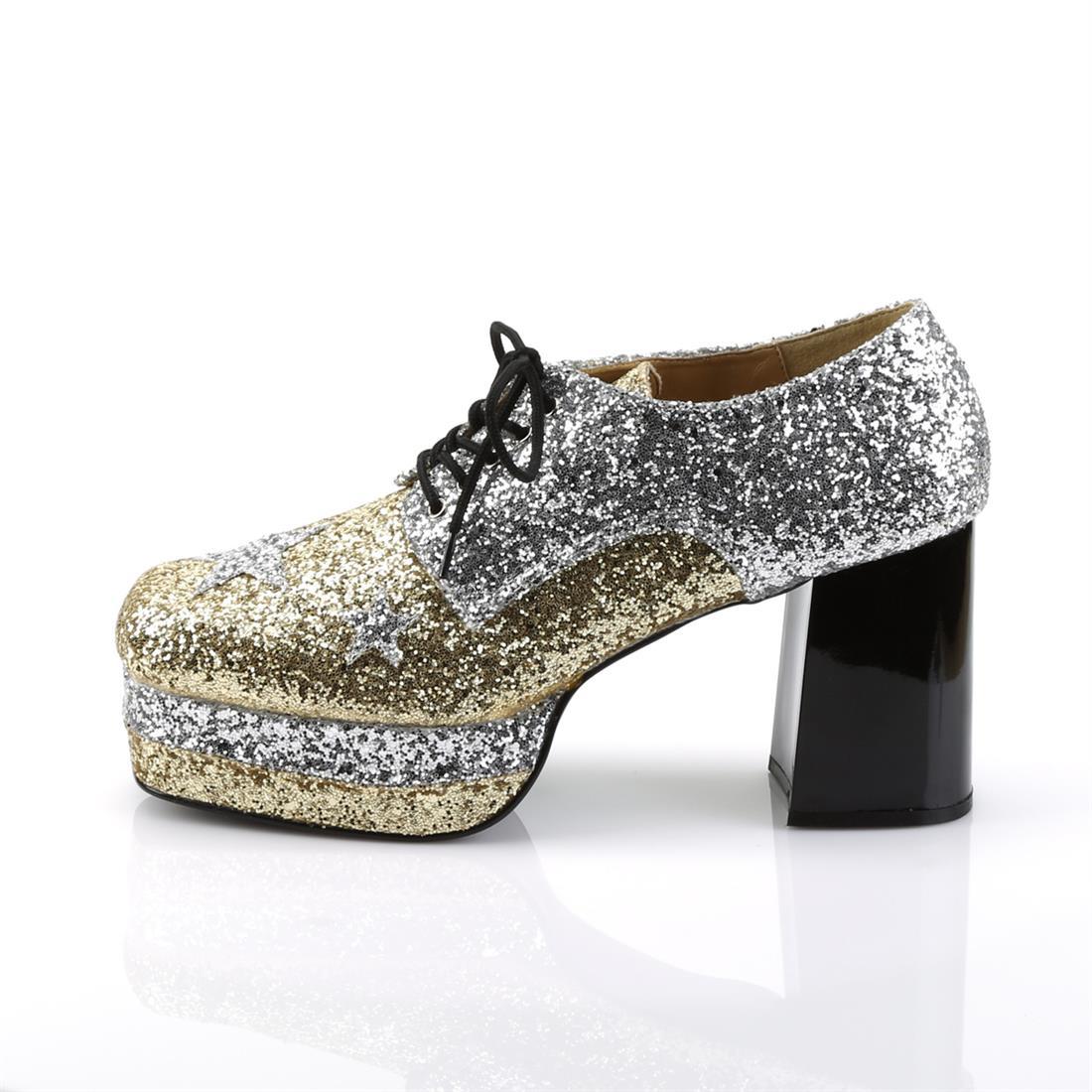 Glam Rock Platform Shoes - Gold/Silver