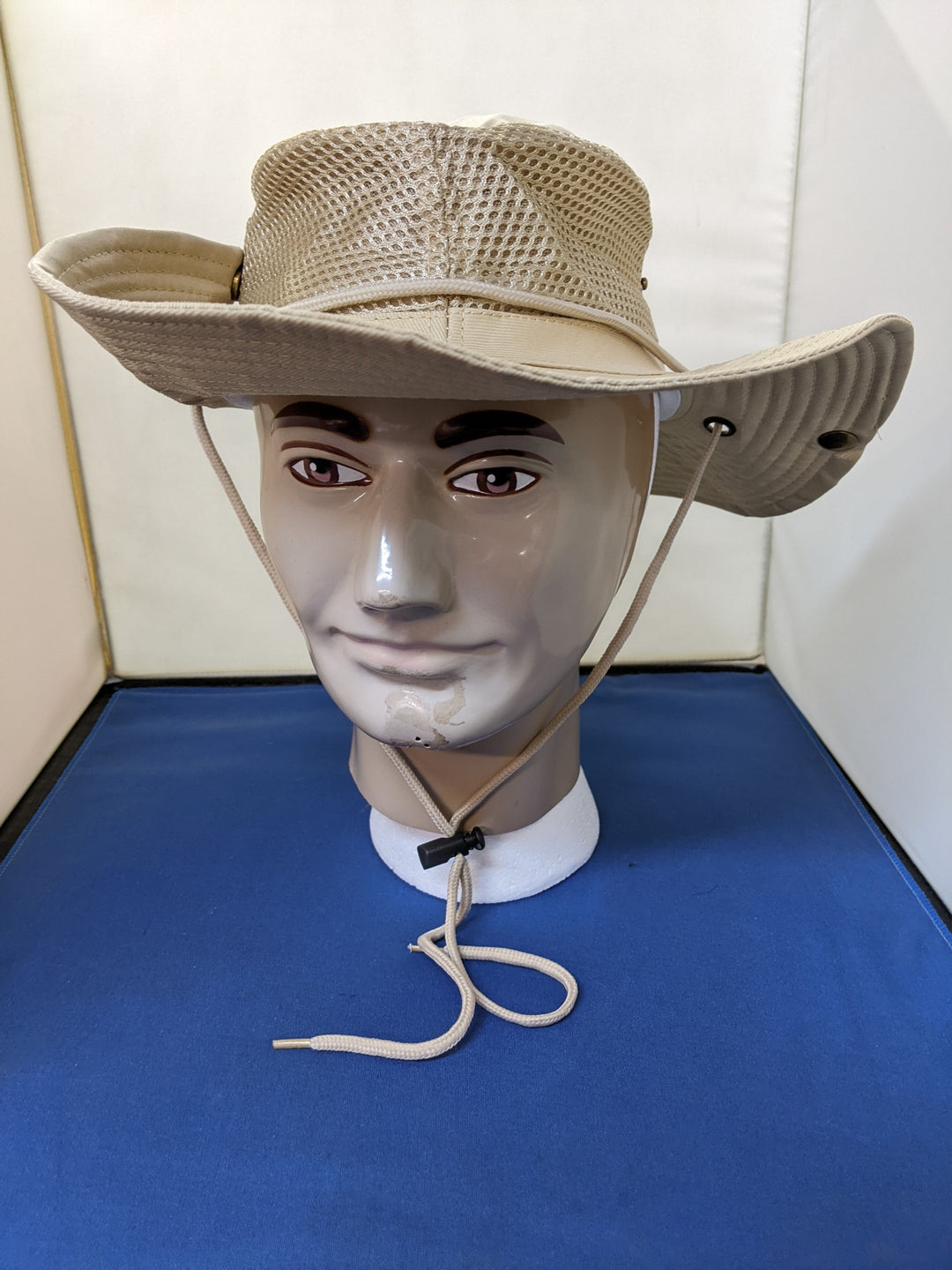 Khaki Bush Hat with Mesh Crown