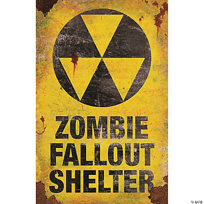 Zombie Fallout Shelter Metal Sign