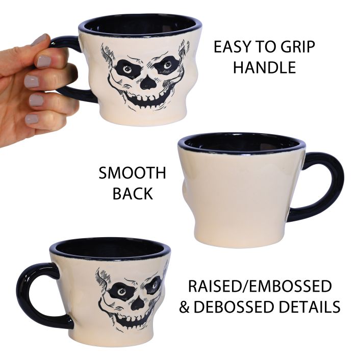 Vintage Halloween Ceramic Skull Mug