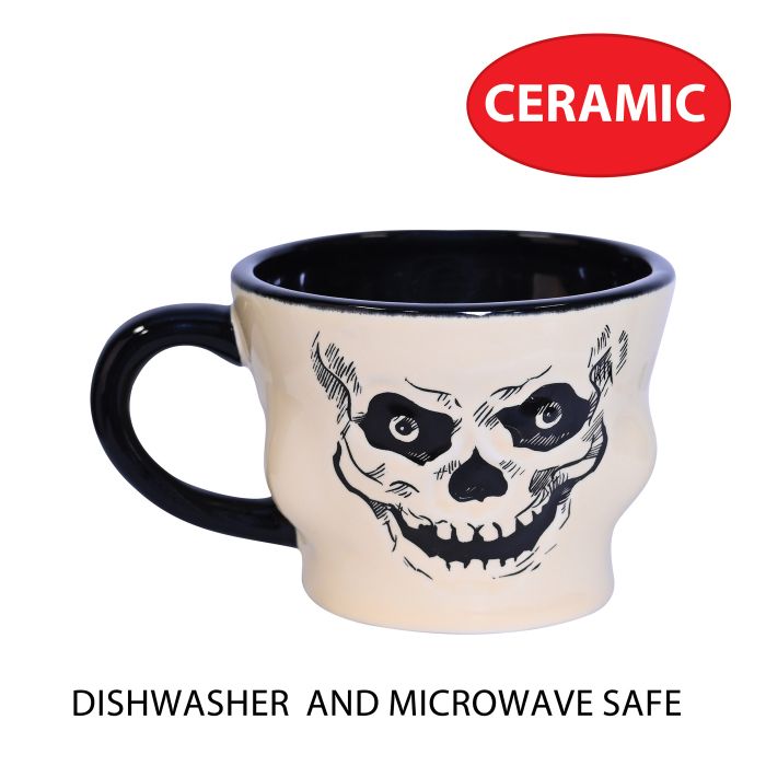 Vintage Halloween Ceramic Skull Mug