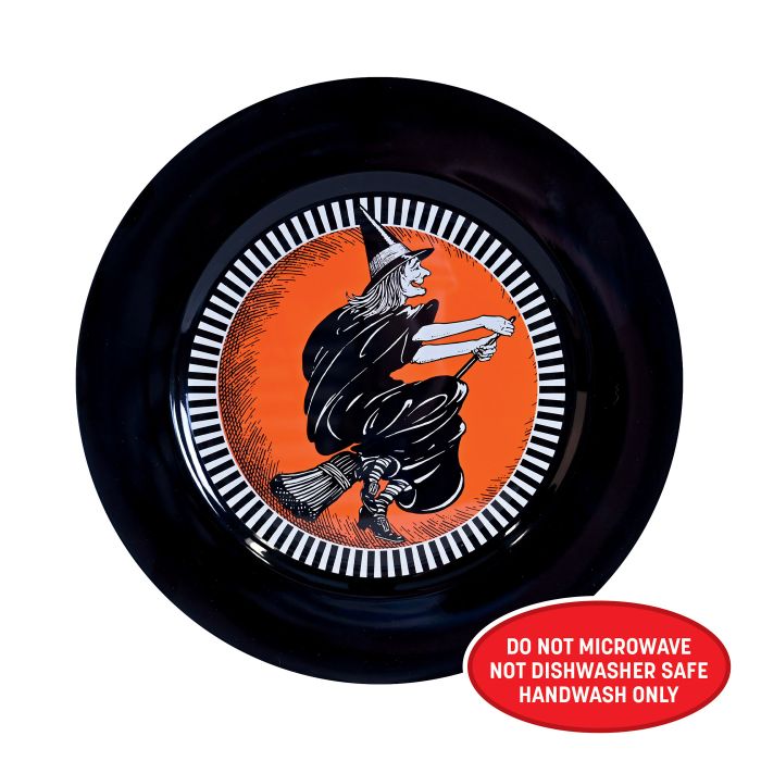 Vintage Halloween Witch Platter Plastic