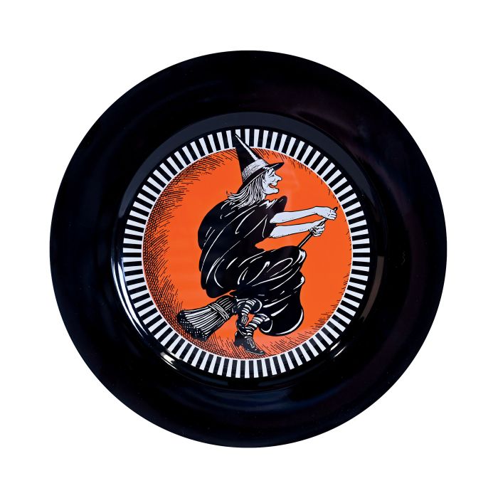 Vintage Halloween Witch Platter Plastic