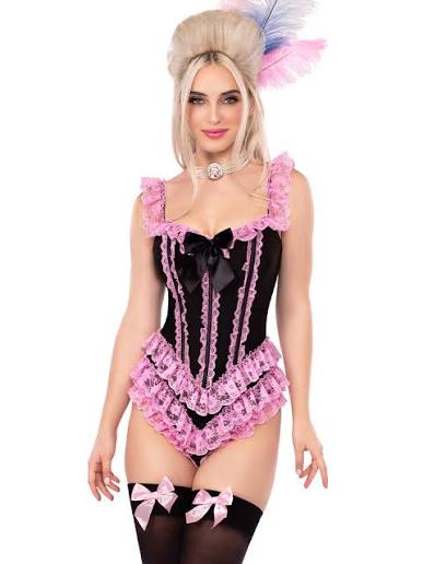 Ruffle Bodysuit with Corset Boning
