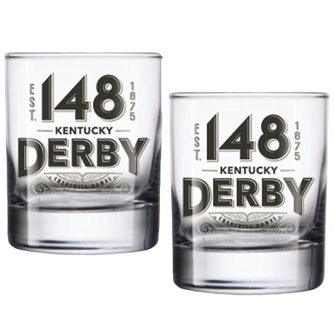 Kentucky Derby 148 10oz Double Old Fashioned Glass Two-Pack