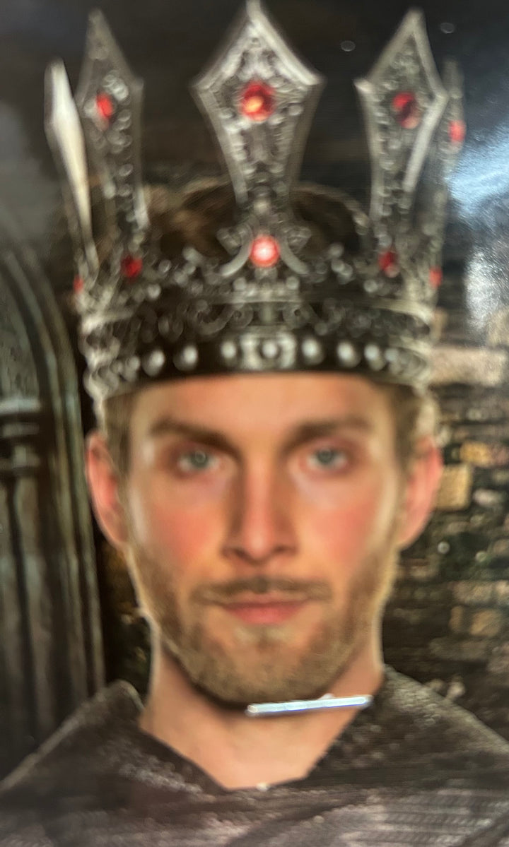 King's Pewter Foam Crown with Red Jewels
