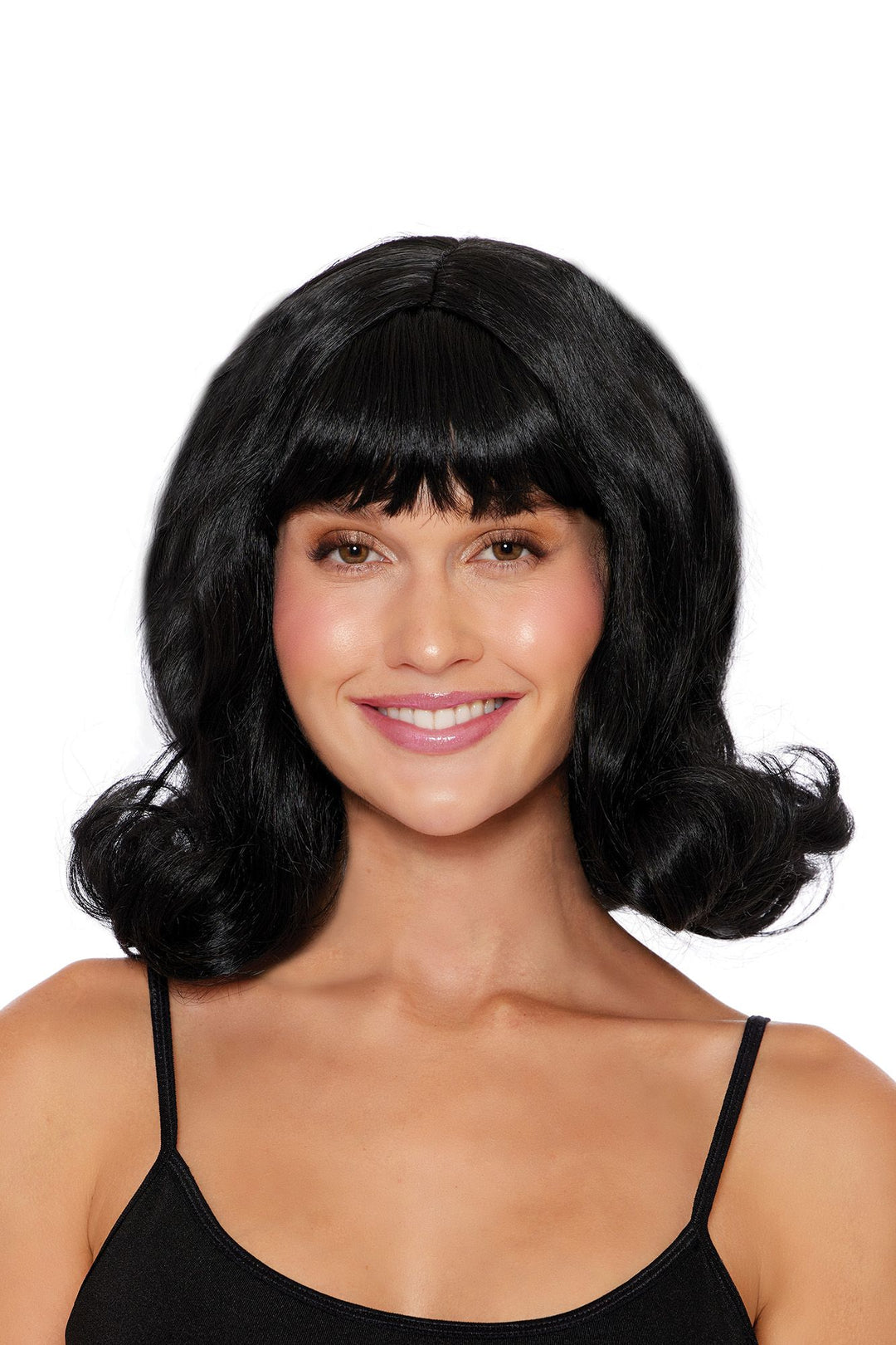 60's Black Mod Flip Wig