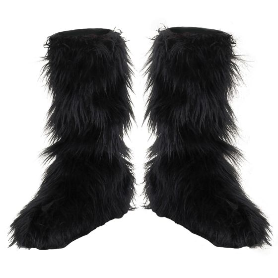 Black Furry Foot Covers