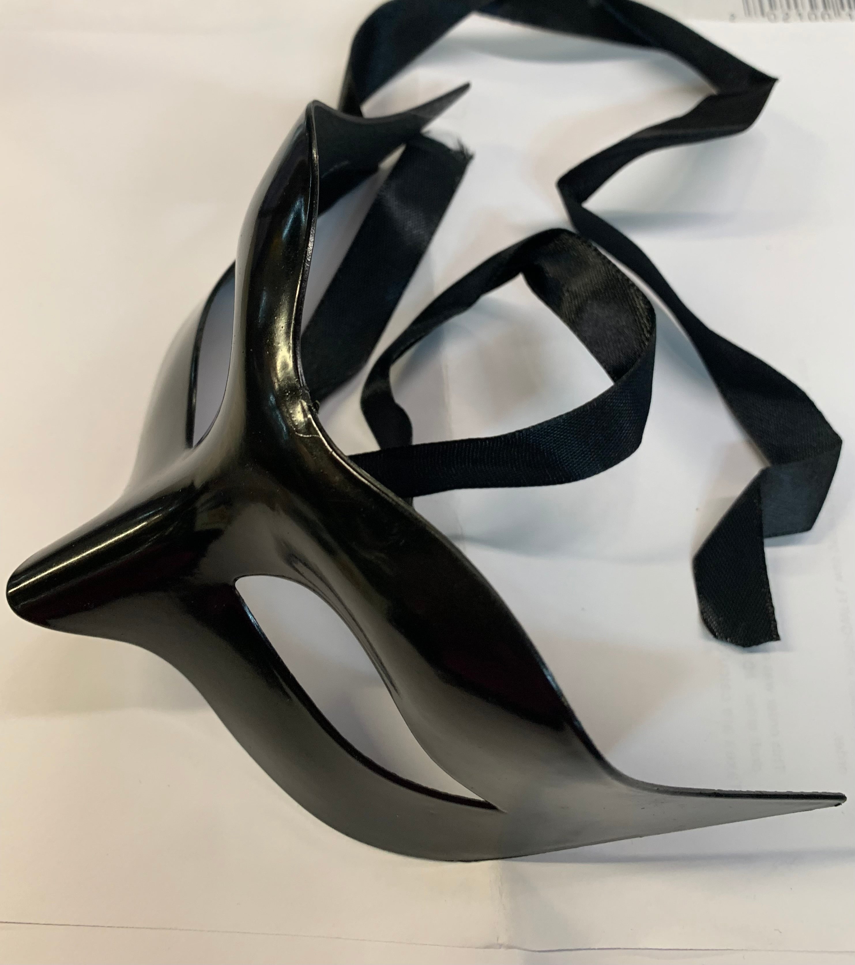 Black Shiny Masquerade Mask Harlequin Style